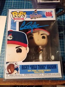 Funko Pop Ricky Wild Thing Vaughn 886 Signed Charlie Sheen with COA STB-37