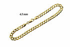 14k Solid Yellow Gold 4.5mm Men Women Cuban Link Bracelet Size 7