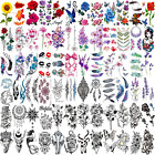 72 Sheets Temporary Tattoos for Women and Girls Flower Tattoo Body Art Sticker