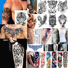 Temporary Tattoos Full Arm Leg Large Body Art Stickers Festival Lion Wolf Tiger
