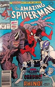 Amazing Spider-Man 344 - Newstand Edition - 1991- First Cletus Kasady & Cardiac
