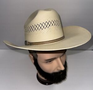 Master Hatters Of Texas Cowboy Hat Western Size 6 7/8 Cream White 20X Sheepskin