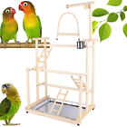 Three Layers Large Size Natural Wooden Bird Playground Perches Stand