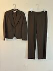 NYP brown polyester blend pant suit size 12