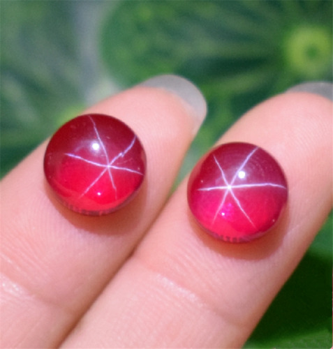 Top Quality Round Cut Pigeon Blood Red Star Ruby Lab-Created Loose Gemstone 1pcs