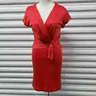 Reiss Sammie Red Dress V-neckline Short Sleeve Women's Size Small