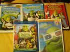(5) Dreamworks' Shrek Children's DVD Lot: Shrek 1, 2, 3 & 4 + 3-D