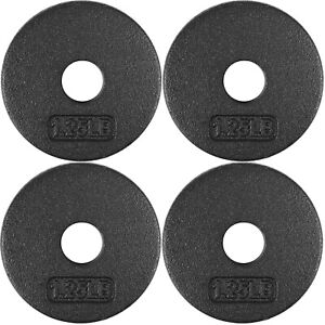 A2ZCARE Standard Cast Iron Weight Plates 1-Inch Center-Hole - 1.25 lbs Set of 4