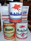 Oil Cans Veedol Mobiloil  Gargoyle One Quart Display Shop Garage