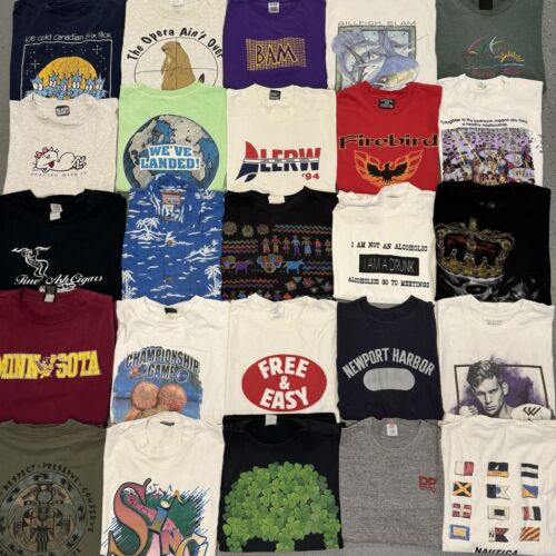 Vintage & Modern Wholesale T-shirt Lot 25 Items Reseller 90s 00s Bundle MAY8-2