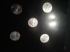 Lot Of Five One Ounce American Silver Eagles