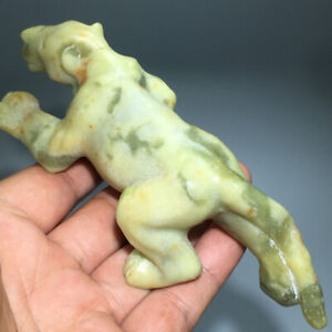 277g 4.8”Natural Crystal.hetian jade.Hand-carved.Exquisite leopard.statues69