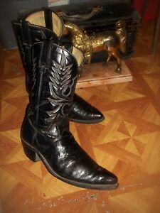 VINTAGE Wrangler Cap Toe Cowboy Boots WRANGLER Tall Western Riding Boots 12