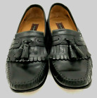 Florsheim Shoes Mens 9.5 D Black Leather Slip on Loafers Kilt Tassles 18121 01