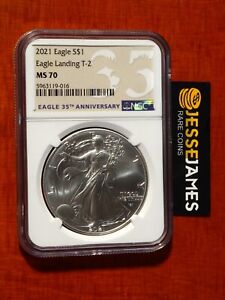 2021 $1 AMERICAN SILVER EAGLE NGC MS70 TYPE 2