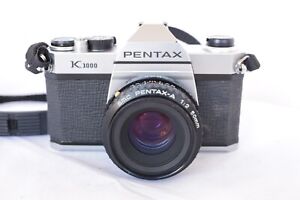 Pentax K1000 35mm SLR Film Camera with 50mm Lens Kit - Tested & Working Great!