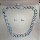 VVS1 12MMX22” Cuban Link Chain Real Moissanite 925 Silver PASS TESTER 10ct
