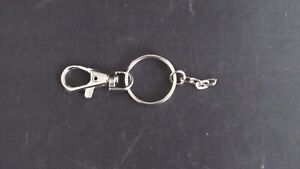 Silver Tone Key Ring with a Snap Hook & a Chain for a Charm