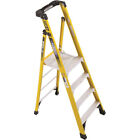 WERNER 4 ft Fiberglass Podium Ladder 6 ft. Reach & 375 lbs. Load Capacity