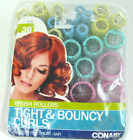 36 Pcs Brush Hair Rollers Curlers Tight & Bouncy Curls Conair 4 Sizes W/ Pins Z