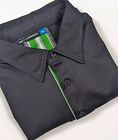 J Lindeberg Golf Polo Shirt Black Green Stripe Athletic Fit Men's Large