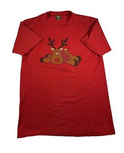Vtg 80s Rudolph Red Nose Reindeer T Shirt M Jerzees Single Stitch 1985 Christmas