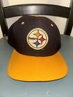 Vintage PITTSBURGH STEELERS New Era SnapBack Black Gold Hat Used NFL Made In USA