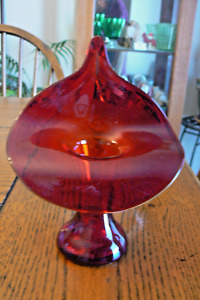 Vintage Red Jack in the Pulpit Hand Blown Vase FREE US SHIP