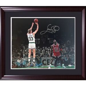 Larry Bird Signed 16x20 Framed Photo Celtics Michael Jordan Autograph PSA ITP