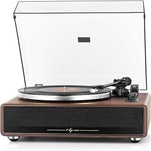 1 by ONE High Fidelity Belt Drive Turntable Built-in Speakers Record Player