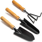 Set of 3 Gardening Tools Set, Hand Trowel, Transplanter, Hand Rake Kit for Women