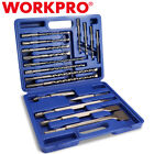 WORKPRO 17PC SDS-Plus Rotary Hammer Drill Bits and Chisel Set for Concrete Stone
