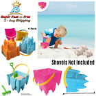 Pack Of 4 Hard Plastic Sand Castle Buckets Beach Sand Mold Pails Toy Play 8