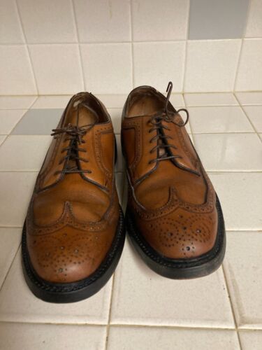 FLORSHEIM IMPERIAL LONGWING 10 C VTG  5 NAIL V CLEAT WING TIP SHOES