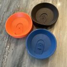 Tervis Tumbler Lid Lot of 3 Replacement Lids 24 Oz Brown Blue Orange Made In USA