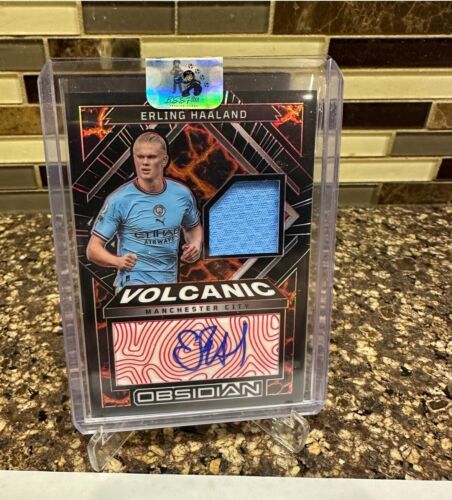 22-23 Obsidian Soccer Erling Haaland Volcanic 3/4 Patch Auto!!!!!