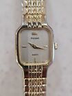 Vintage Pulsar Watch Women Gold Tone V232-2740 Square New Battery. Clean