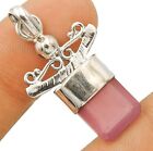 Natural Faceted Rose Quartz 925 Sterling Silver Pendant 1 1/3'' Long NW9-4