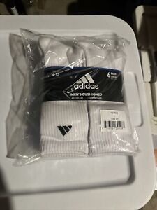 Adidas Men's Athletic Cushion 6 Pacl Crew Socks RM7 White Size: 6-12 NWT