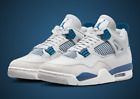 Nike Jordan 4 Retro Military Industrial Blue White Men Gs Size INSTANTSHIP!