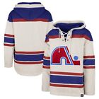 Quebec Nordiques NHL '47 Brand Throwback Superior Light Gray Lacer Men's Hoodie