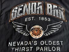 The Genoa Bar Nevada's Oldest Thirst Parlor Sz Large Black 100% Cotton Tee