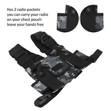 Radio Shoulder Holster Chest Harness Holder Vest Rig Radio Chest Front Pack LJ4
