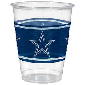 Dallas Cowboys NFL Pro Football Sports Banquet Party 16 oz. Clear Plastic Cups