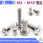 M5-M10 SUS304 Hex Hexagon Head with Serrated Flange Cap Washer Screw Bolt GB5787