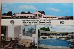 Virginia VA Charlottesville Mount Vernon Motel Postcard Old Vintage Card View PC