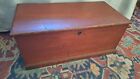 Antique Dovetailed Red Painted Blanket Box Civil War Vet A. Everett Worcester MA