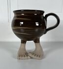 Vintage -Studio Pottery -Muddy Waters Coffee Mug -Feet Toes -Stoneware -1984
