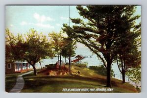 Pine Orchard CT-Connecticut, Sheldon House & Pier, Antique Vintage Postcard