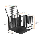 XXL Heavy Duty Pet Dog Cage Strong Metal Crate Kennel Playpen with Wheels & Tray
